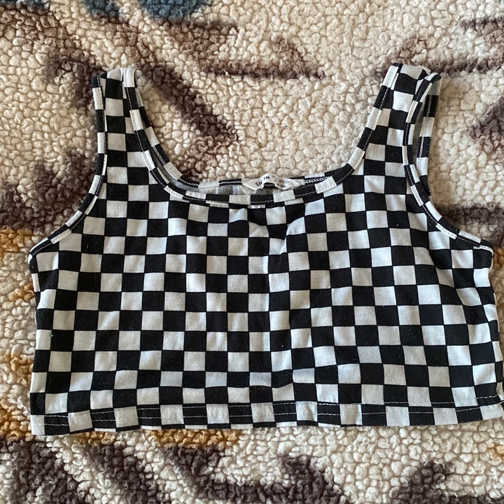 🌞Checkered crop top